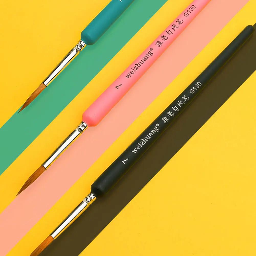 11Pcs Hook Line Pen For Watercolor Oil Painting Extra Fine Soft Wolf Hair Hand Brush Gouache Acrylic Nail Art Drawing