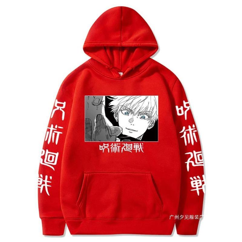 Japanese Anime Jujutsu Kaisen Gojo Satoru Printed Men Hood Men Hoodies Fashion Letter Printed Graphic Sweatshirts Loose Casual