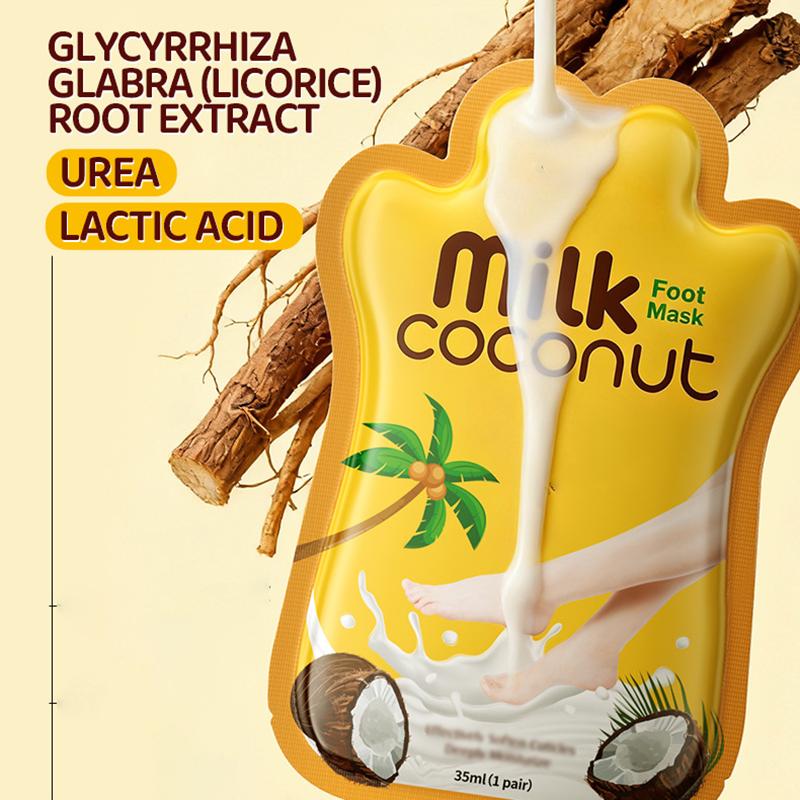 Milk Coconut Hand & Foot Mask Set (10 Pcs) – Deep Moisturizing & Smoothing Care for Dry Skin