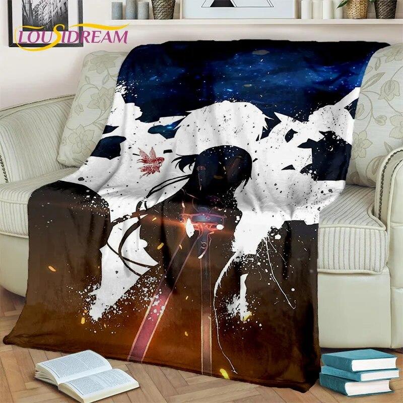 SAO Novel Cartoon Sword Art Online Decke, weiche Überwurfdecke für Zuhause, Schlafzimmer, Bett, Sofa, Picknick, Reisen, Büro, Decke für Kinder