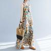 Long Skirt Summer New Sleeveless Round Neck Printed Mid Length Dress