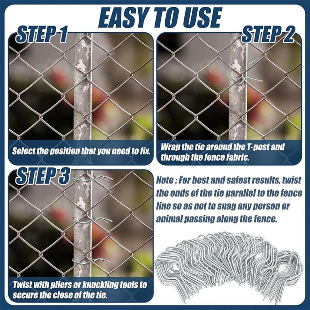 Metall T-stolpklämmorStängseltrådsbandBärbara stängselfästenFör många typer av stängsel100st