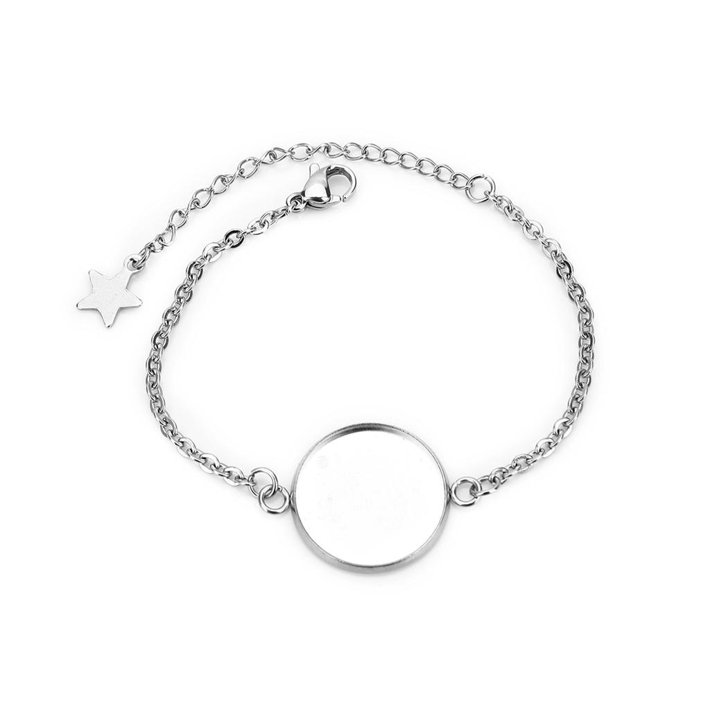 5 Stück Edelstahl Cabochon Armband Basis Passend für 12-20mm Runde Leere Fassung für Schmuckherstellung DIY Armbänder Zubehör