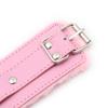 BDSM Bondage Adjustable PU Leather Plush Pink Handcuffs Footcuffs Ankle Cuffs Slave Restraints Sex Adult Flirting Toy for