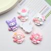 24/120PCS Cartoon DIY Resin Accessories, Heart-shaped Wings, Handmade Hair Clips, Phone Cases, Keychains, Jewelry Accessories
