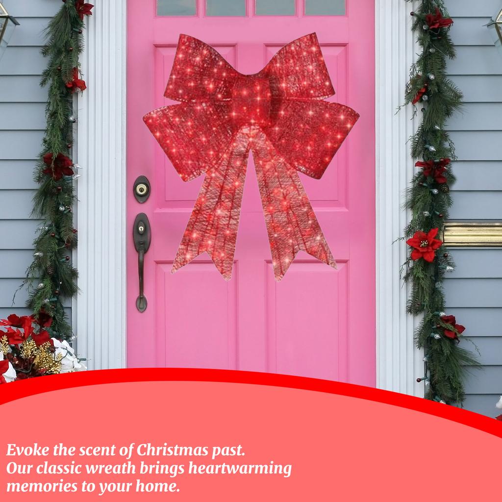 Christmas Bow, Large Outdoor LED Lighting, Holiday Decoration