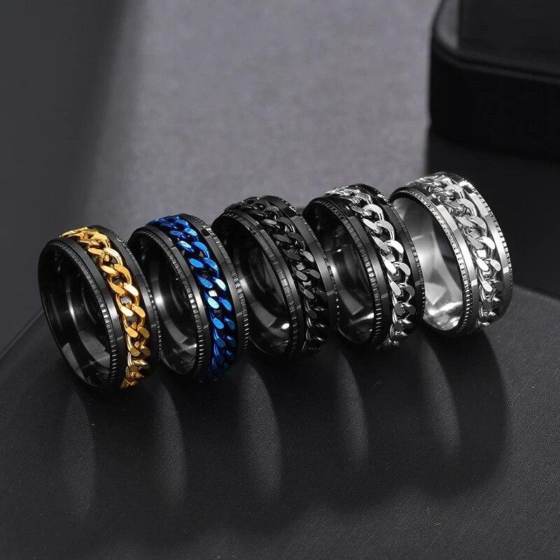New Fashion Simple Design Titanium Steel Mens Rings Lover Couple Rings Alliance Gold Wedding Band Rings Set for Women Men