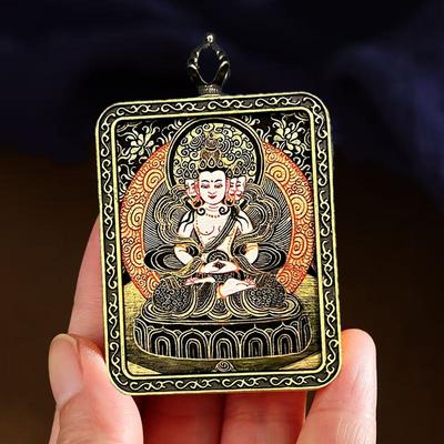 Muži a ženy Šťastný Talisman dekorativní přívěsek materiál slitina Buddhistická postava malba thangka Bohatství Štěstí Feng Shui Dekor