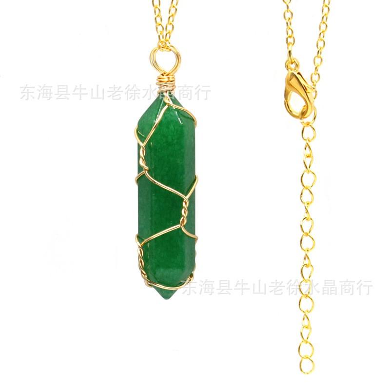 

Natural Stone Crystal Necklace One Size
