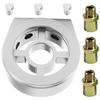 Oil Filter Cooler Sandwich Plate Adapter Universal Oil Sensor Adapter M18 M20 M22 3/4 With Connectors Silver