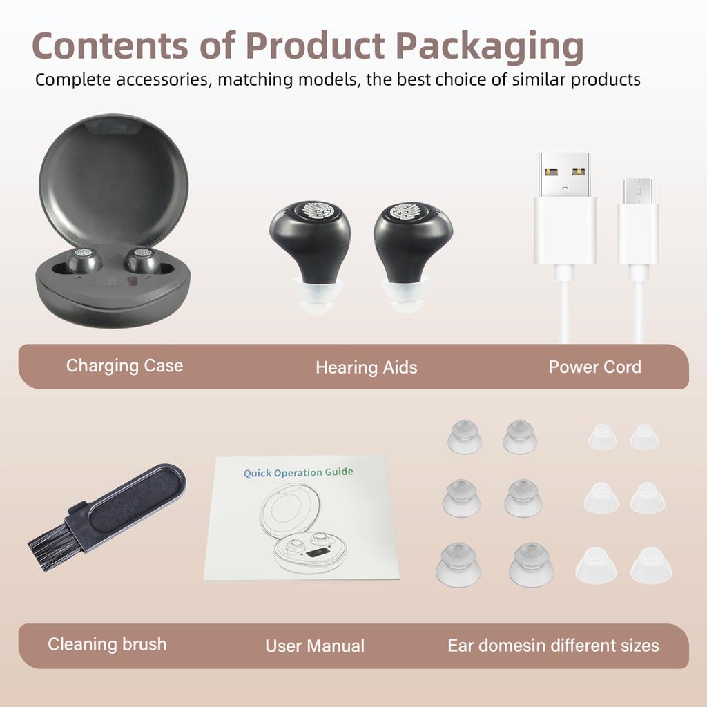 Z-391B Sound Amplifier Hearing Aid, In Ear Hearing Aid with Magnetic Double Charging, Digital Displa