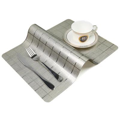 Waterproof Anti-oil Placemat PVC Dining Table Mat Golden Disc Pads Bowl Pad Coasters Table Cloth Pad Slip-resistant Pad 2/4/6pcs