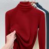 Medium-necked German velvet bottoming shirt for women's heating and warmth long-sleeved autumn and winter new double-sided velvet inner top for women