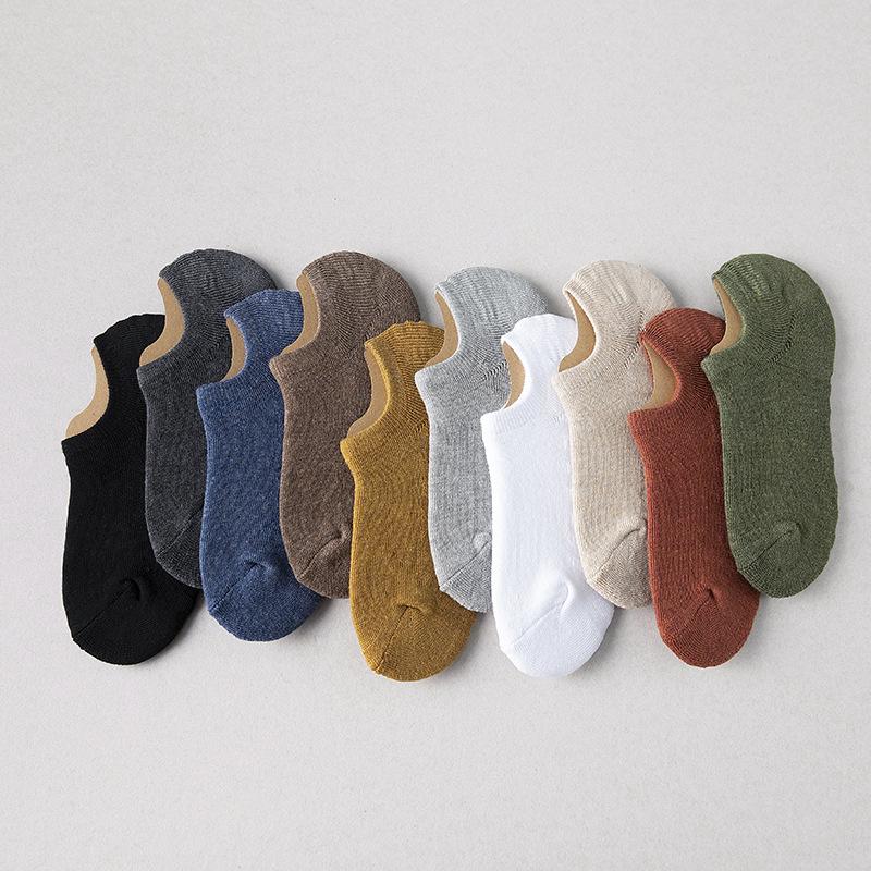 Academy Style Women's Thick Invisible Towel Bottom Socks - Solid Color, Autumn/Winter Warm, Terry Loop, Versatile Boat Socks