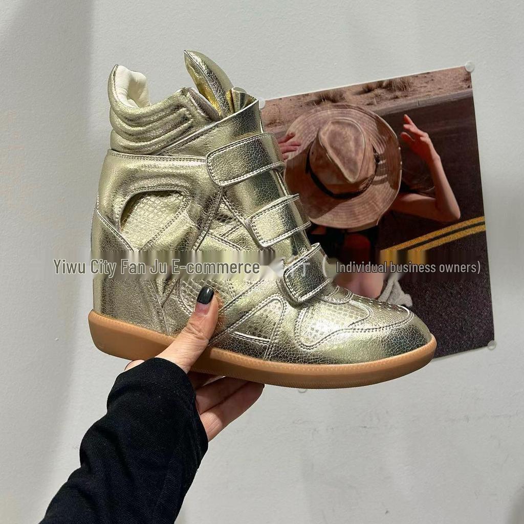 Simedeng FASTTRACK Genuine Leather Wedge Sneakers - Color Block Women's Casual Sports Style