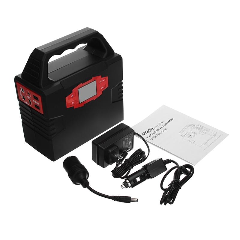 150W 110V 40800mAh UPS Lithium Emergency Solar Power Supply Modified Sine Wave LED Portable Car Emergency Power Bank