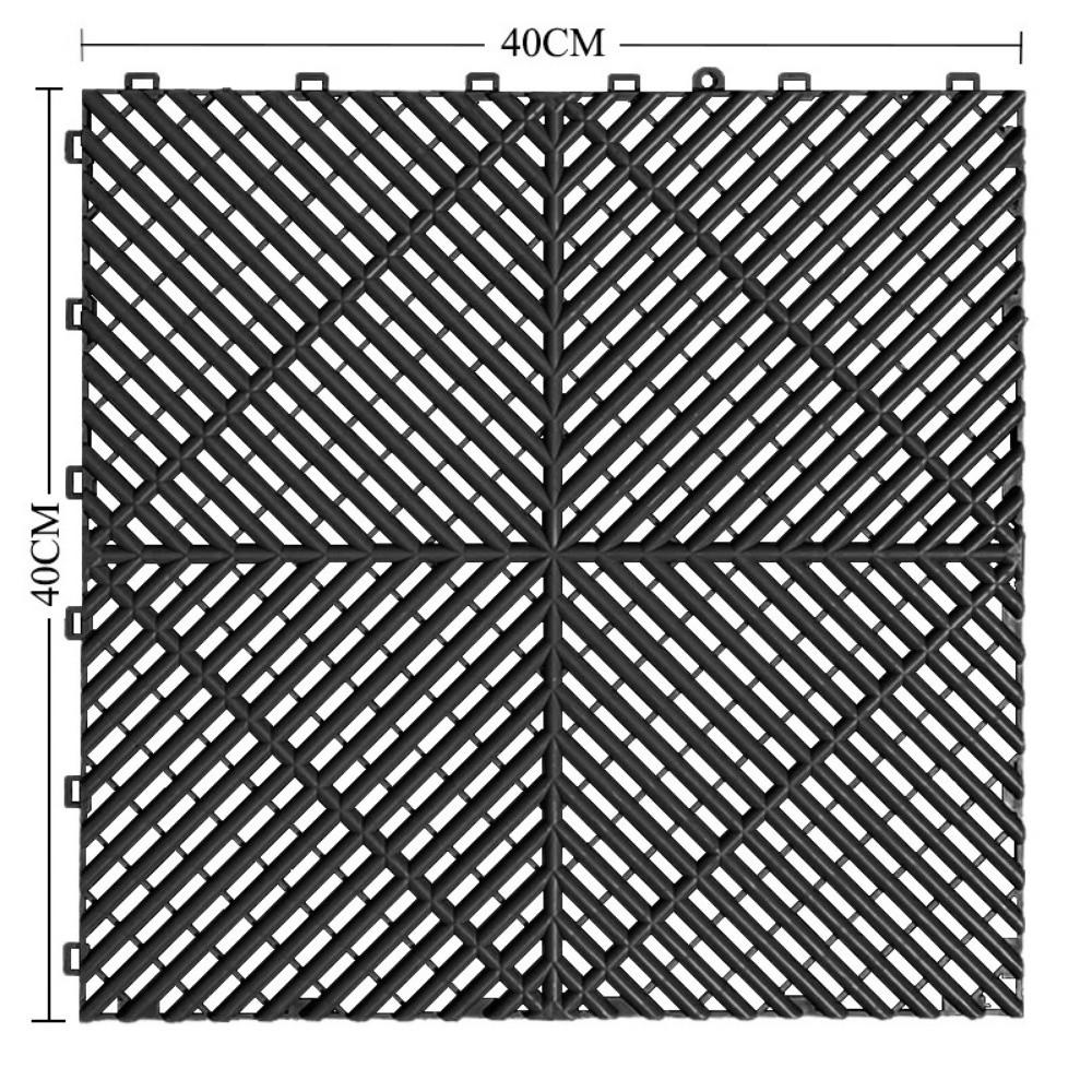 400x400x18mm Floor Garage Tile Plastic Drainage Mat Portable Garage Slabs  For Car Parking Wokshop