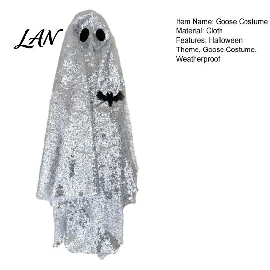 Weatherproof Goose Costume Halloween Ghost Costume, Porch Outfit for Outdoor Lawn Festive Decor, Spooky Holiday Garden Statue Clothing, Funny