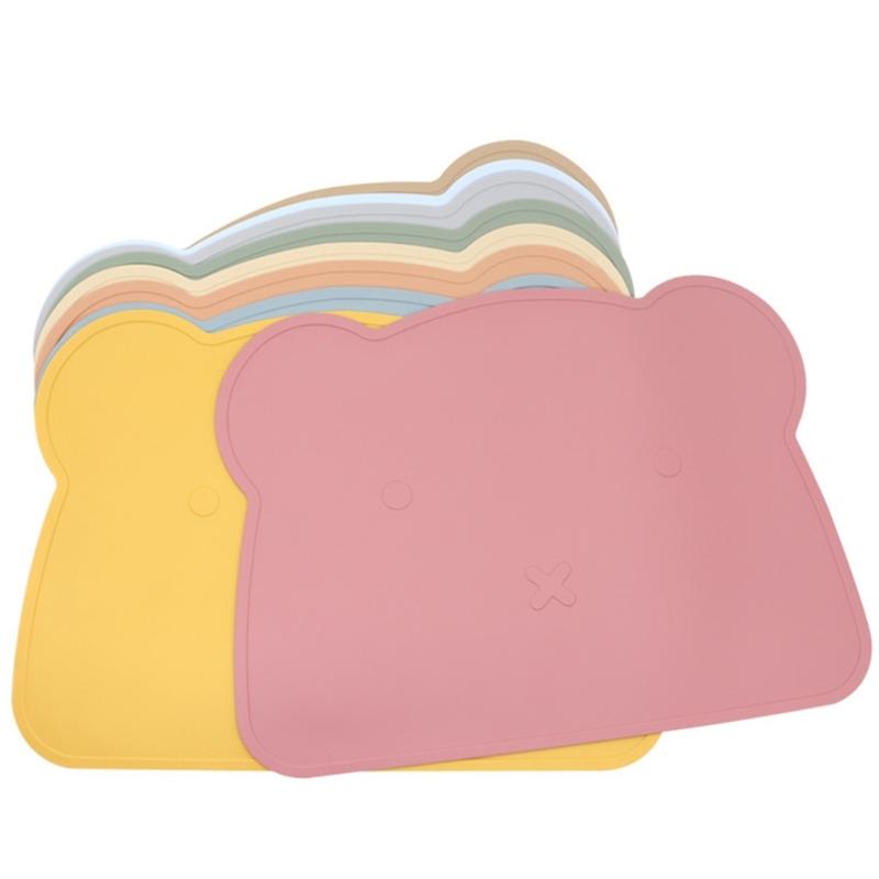 Kinder Platzdeckchen Silikon Bär Platzdeckchen Rutschfestes Platzdeckchen für Baby Kleinkind Tragbare Essunterlage BPA Frei Wiederverwendbares Platzdeckchen