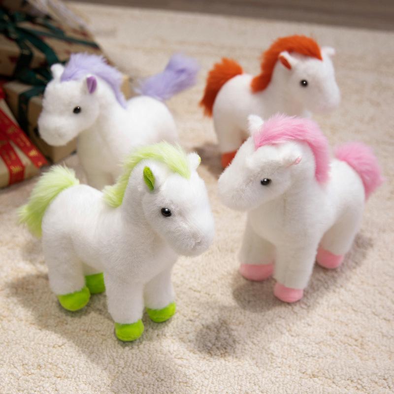 Cute Simulation Foal Doll Plush Toy Little White Horse Zodiac Horse Doll Children Accompany Soothing Doll