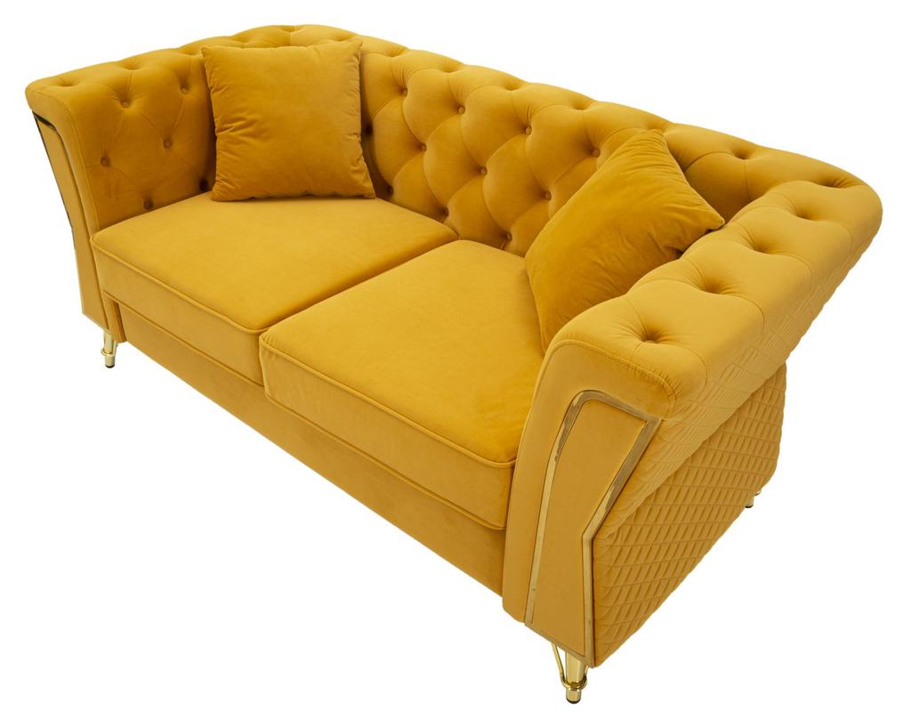 Sofa Emy Mustard With Cushions  Cm 162X83X76