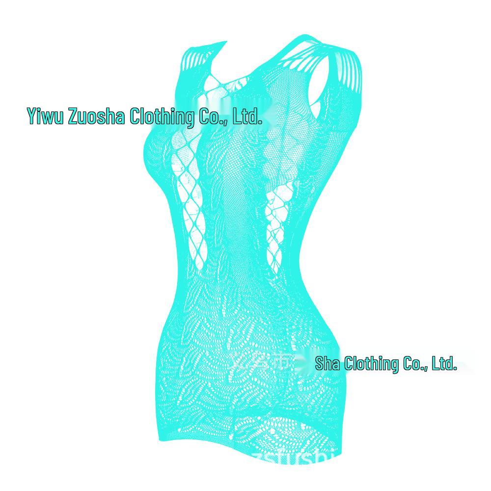 Sling Sexy Jacquard Fishnet Open-Cup Bodycon Skirt Lingerie w092