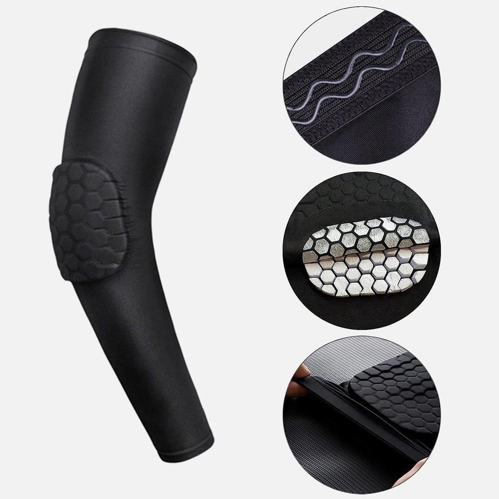 WOSWEIR Ultra Thin Honeycomb Elbow Pads Sports Protective Gear Anti-Collision Sponge Arm Guard for Basketball Adults & Children