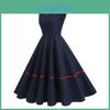 Maxi abito stile navy vintage con dettagli color block per viaggi casual