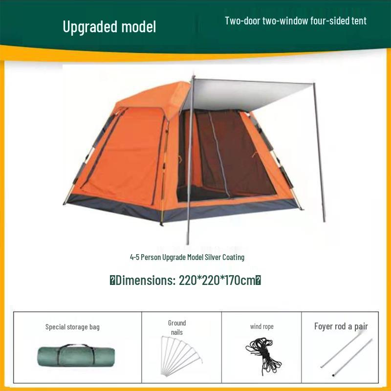 Thickened Automatic Folding Tent: Portable, Quick-Open, Rain & UV Protection for Camping & Beach.