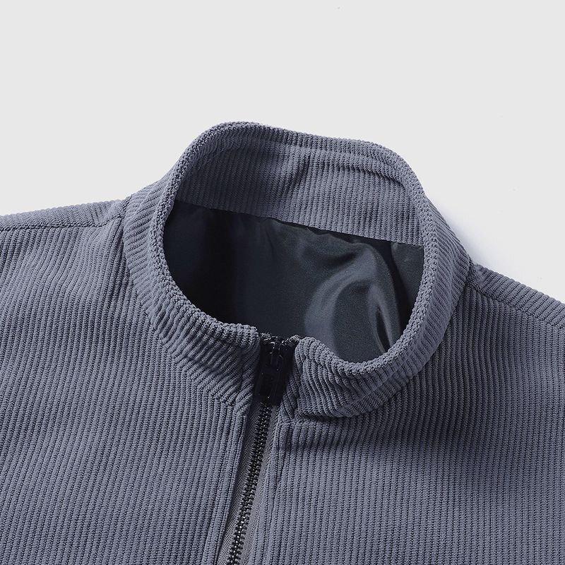 ROMON Men's Corduroy Stand Collar Jacket