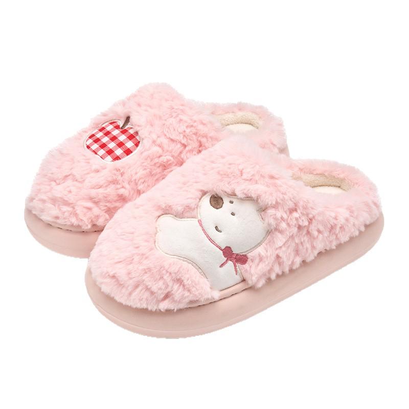 Jie Liya 2025 Women's Cute Cartoon Cotton Slippers - Cozy Indoor Plush for Autumn/Winter (Available for Men Too)