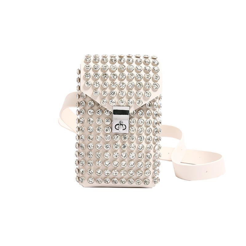Borse a tracolla Retro con diamanti per donna Tendenza 2025 Mini borsa per telefono alla moda Marsupio Borsa a spalla di lusso di alta qualità per signore