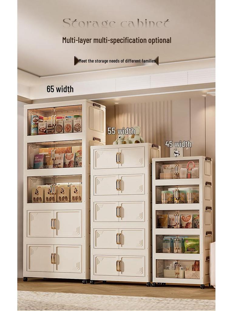 Foldable Multi-Layer Storage Cabinet for Bedroom and Living Room