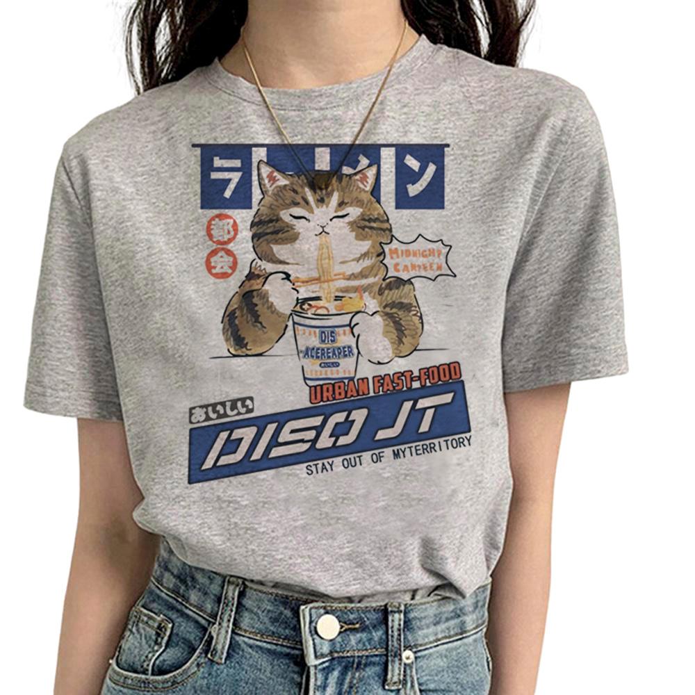Funny Cat T Shirt Women Comic Tee Girl Funny Clothing