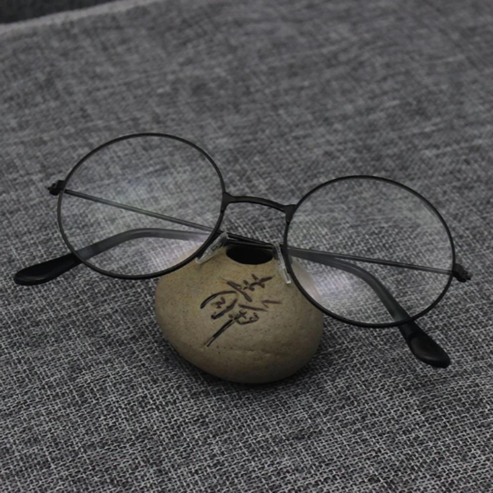 Round Frame Eyeglasses Simple Vintage Metal Frame Clear Lens Glasses Eyewear Oversized Circle Eye Glasses All Match for Students