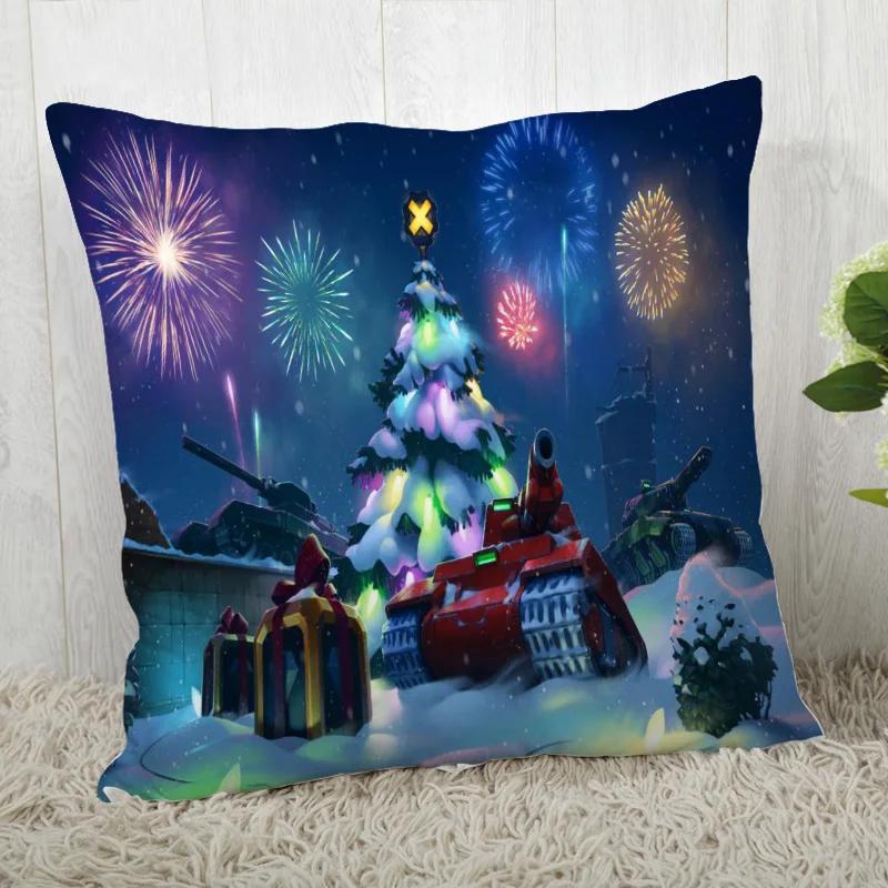 Custom Decorative Pillowcase Christmas Square Zippered Pillow Cover 35X35,40x40,45x45cm(One Side)