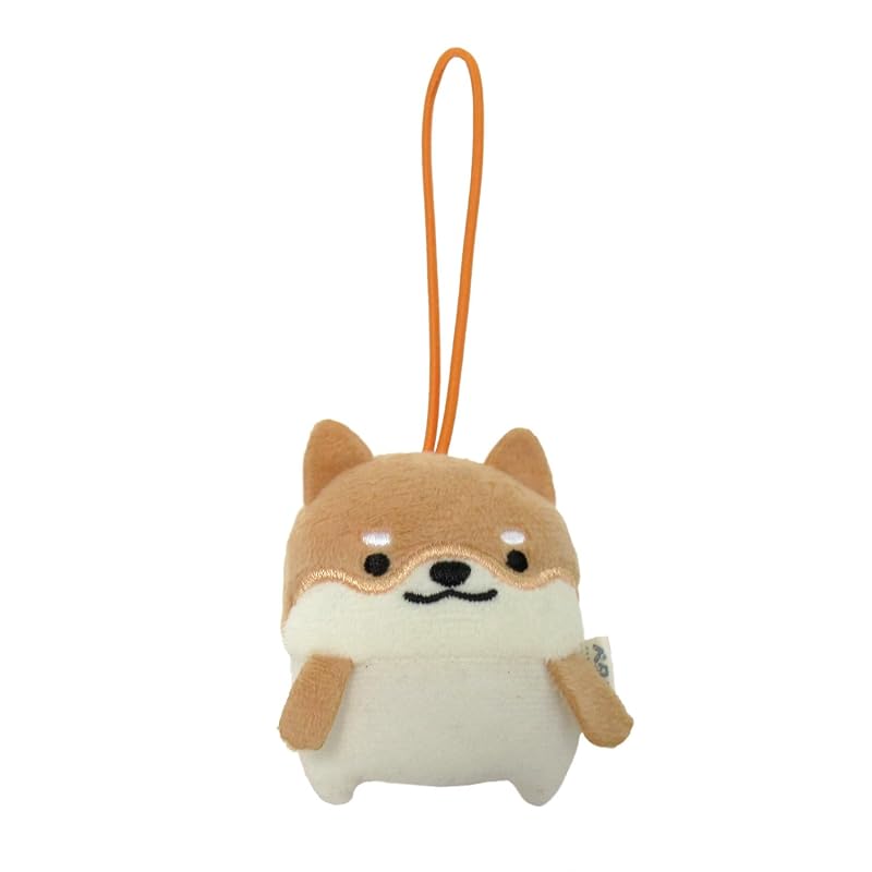 Morisaka Global Petamon Mascot Shiba Inu 5.5 x 2.5 x 6.5 cm Animal Shiba Inu Strap Charm Cute Plush Toy for Outings, Photography, Bags and Backpacks