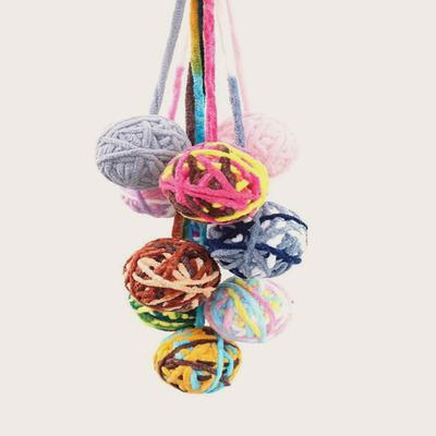 1pc-Colorful Interactive Cat Toy Ball - Fun Plush Kitten Chew Soft Pet Supplies Ideal for Kittens' Entertainment and Teething