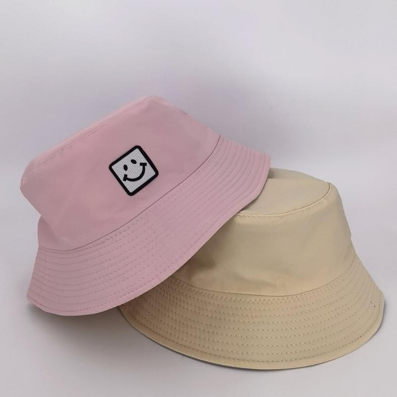 Smiley bucket hat simple men's and women's sun hats spring and autumn street versatile sunscreen washbasin hat