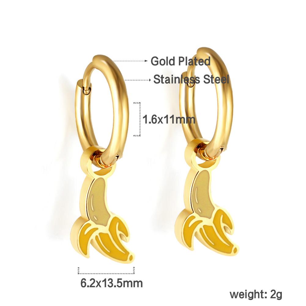 LUXUKISSKIDS Erdbeer-Anhänger Schmuck Ohrringe Süße Rote Kirsch-Tropfen Anhänger für Mädchen/Frauen Stahl Früchte Zubehör Geschenke