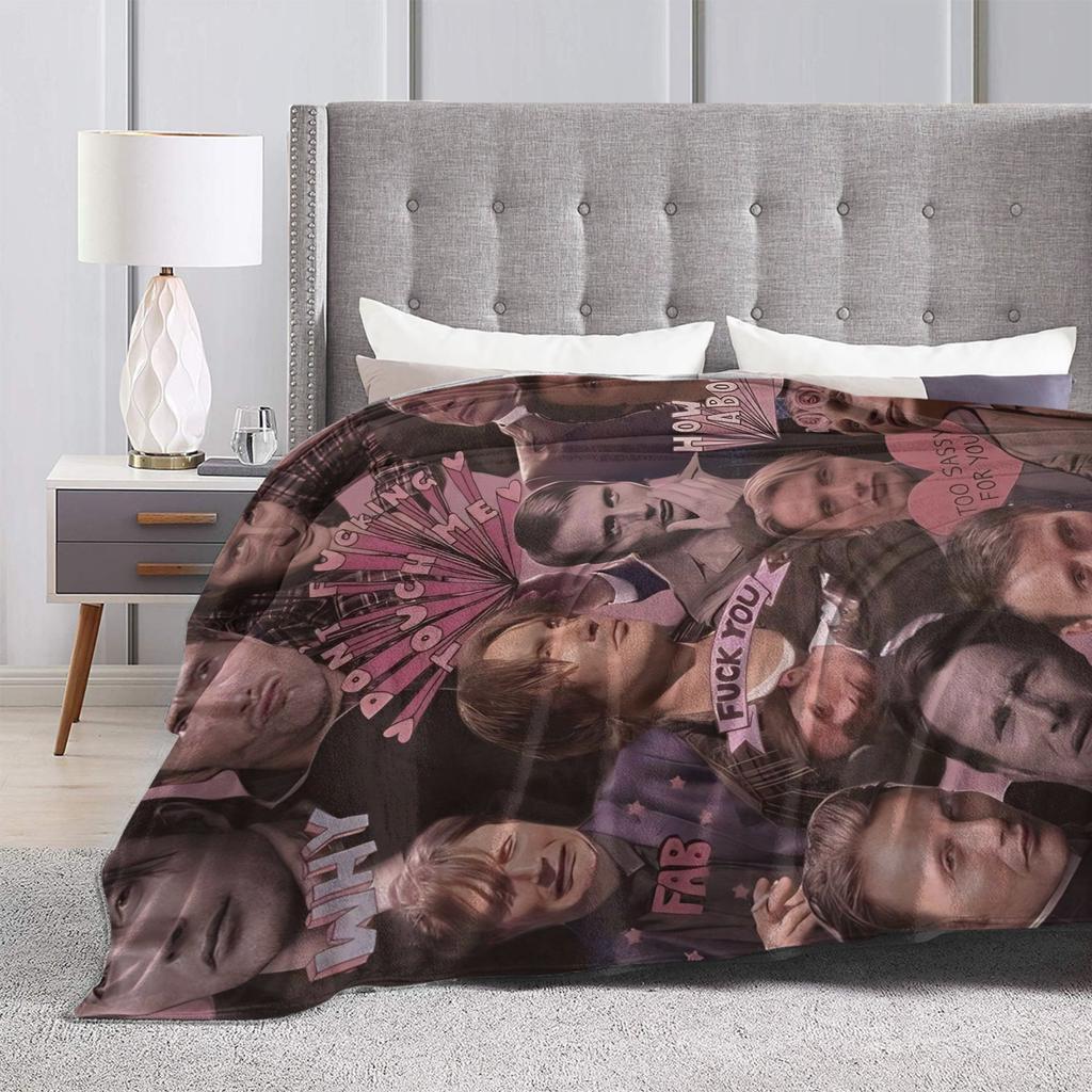 Mads Mikkelsen Super Warm Blanket Camping Plush Bedding Throws Street Trend Home Decor Flannel Bedspread Sofa Bed Cover