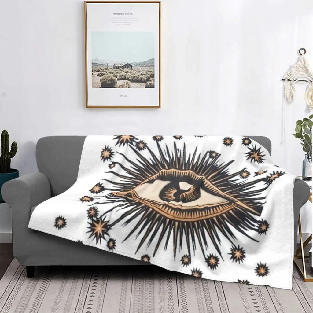 Bohemian blue eyes Printed Blanket for Sofa Bed Travel Camping Living Room Office Conditioning Blanket for All Seasons Gifts