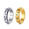 Twinkling Star Rotatable Titanium Steel Ring for Women - Stress Relief & Couple Design