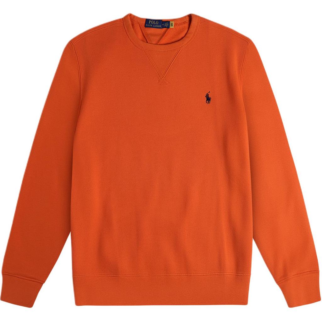 Polo Ralph Lauren FW24 Pony Logo Embroidered Crew Neck Long Sleeve Sweatshirt Men Sweatshirt Orange 710790783-003