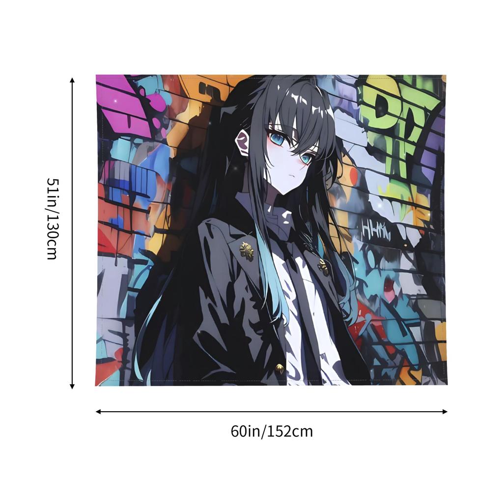 Demon Slayer Cutecore Tapestry shounen manga Wall Hanging Blanket Tapestry Home Decor Items Wall Decorations