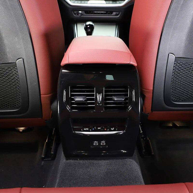 For BMW 4 Series G22 G23 G26 -2022 ABS Carbon Fiber/Black Car Rear Air Vent Outlet Cover Trim Car Interior Accessorie