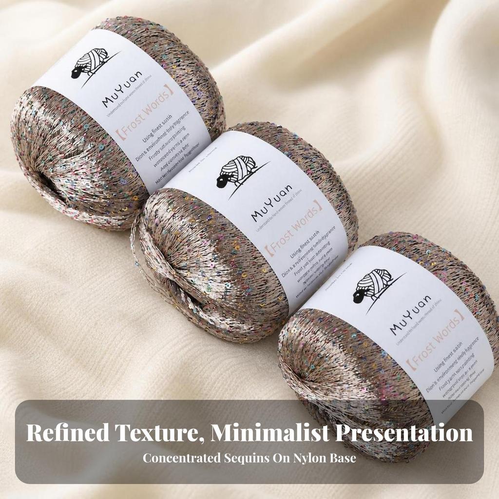 Knitting Yarn with Sequins Bright Crochet Thread Dense for Knitters