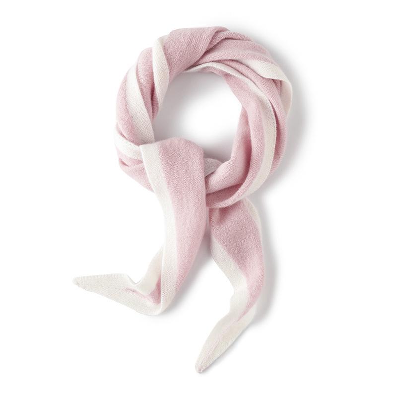 Women s 100% Pure Cashmere Colorblock Neck Scarf - Small, Fashionable, Knitted for Autumn/Winter