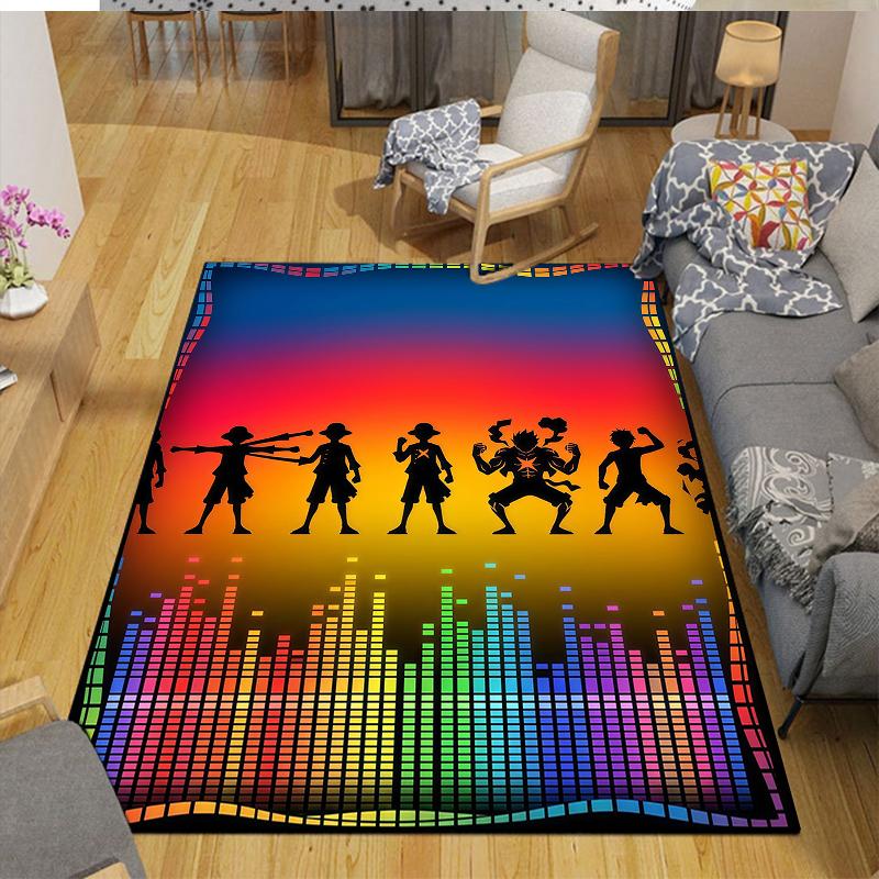 Luffy Home Sofa Decoration for Living Room & Bedroom, Non‑Slip Play Flannel Floor Mat for Game Room
