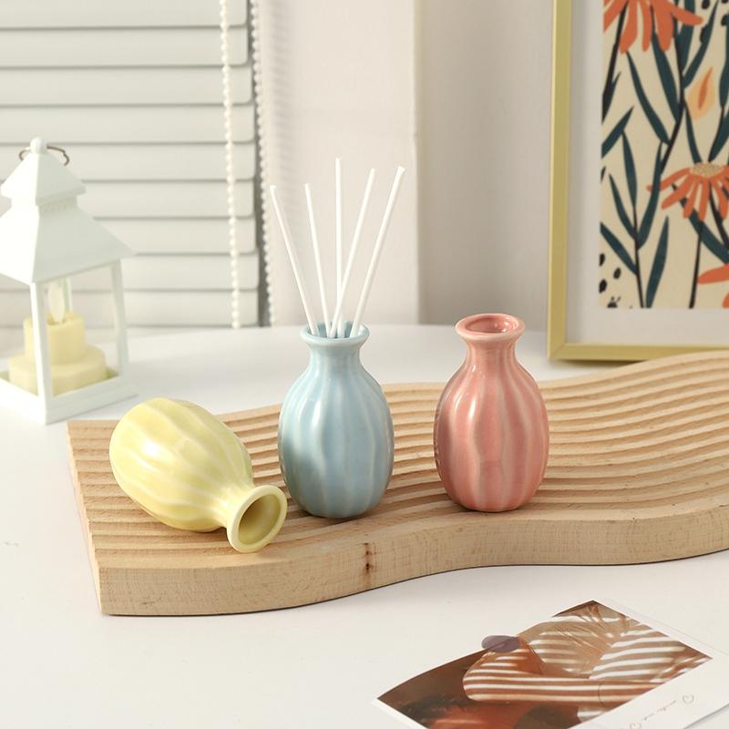 Mini Ceramic Flower Vase Aesthetic Hydroponic Plant Vases Flower Arrangement Pot Room Decor Nordic Home Desktop Ornament Florero